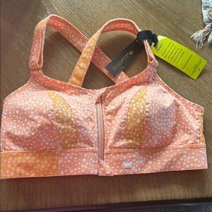 SHEFIT Vibrant Orange and Yellow Sports Bra